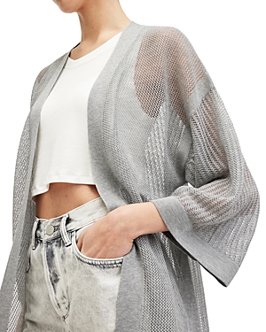 Shop Allsaints Misha Knit Kimono In Grey