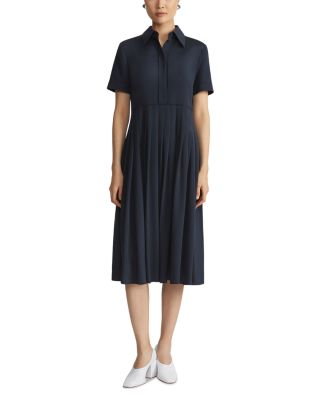 lafayette 148 silk dress Lafayette 148 New York Silk-Blend Pleated Cap Sleeve Below Knee Dress