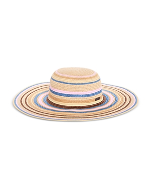Shop Barbour Nahla Striped Straw Sun Hat In Multi