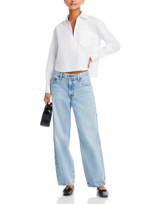 Baggy Dad High Rise Straight Jeans in Fan Flare