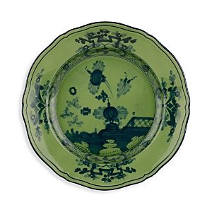 Ginori 1735 Oriente Italiano Antico Doccia Flat Dessert Plate In Dark Green