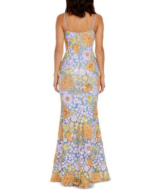 Giovanna Printed V Neck Dress