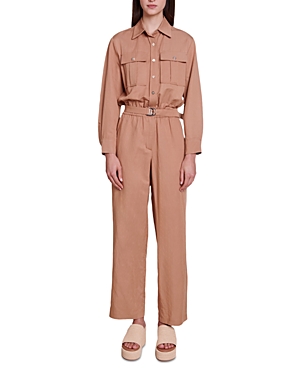 Maje Patay Utility Jumpsuit In Brown