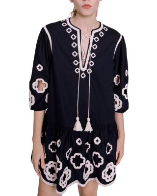 Maje Rilmeraie Embroidered Dress
