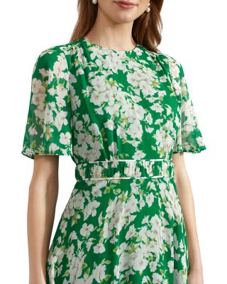 Bronwyn Floral Print Silk Midi Dress