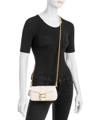 COACH Quilted Pillow Leather Tabby Wristlet With Chain