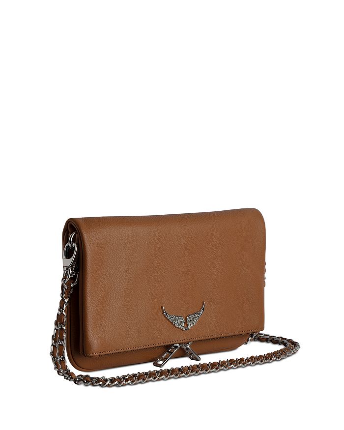 Zadig & Voltaire Rock Leather Shoulder Bag In Heritage