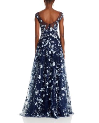 Embroidered Lace Illusion Bodice Gown