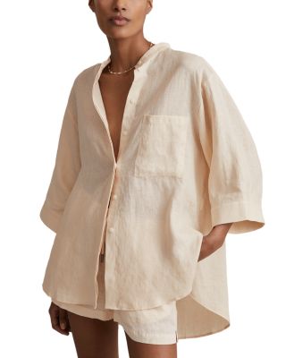 REISS - Winona Linen Large Sleeve Shirt