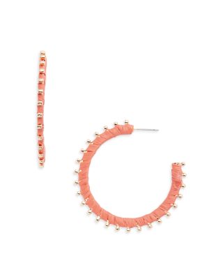 AQUA - Raffia Wrapped Hoop Earrings, 2" diameter - Exclusive