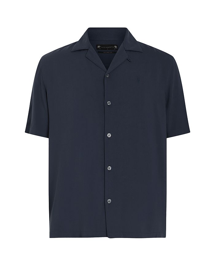 Shop Allsaints Venice Relaxed Fit Button Down Camp Shirt In Night Sky Blue
