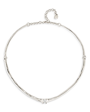 Uno de 50 Cosmos White Zircon Rigid Collar Necklace, 14.2-16.1