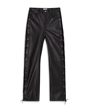Blk Dnm Leather Pants 57 in Black