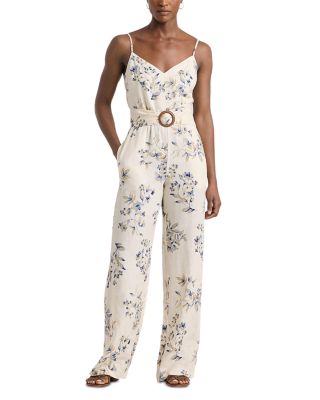 Ralph Lauren - Floral Linen Belted Wide Leg Jumpsuit