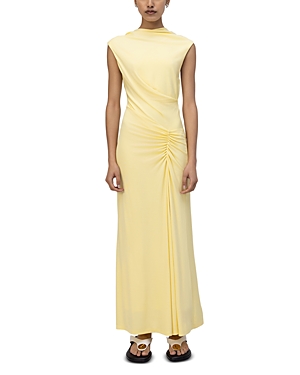 Simkhai Acacia Sleeveless Draped Midi Dress In Sulfur