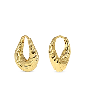 Shop Jackie Mack Designs Muse Textured Graduated Hoop Earrings In Gold