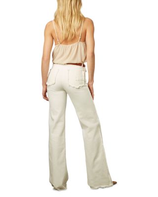 Raw Hem Jeans in Ecru