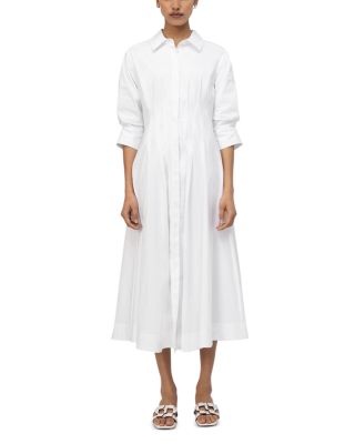 Jazz Poplin Pintuck Midi Dress