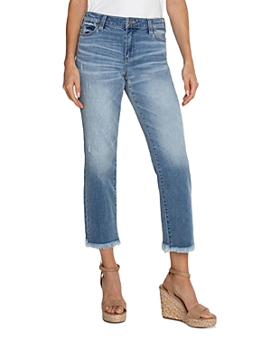 Shop Liverpool Los Angeles Kennedy Cropped Straight Leg Jeans In Ashmore