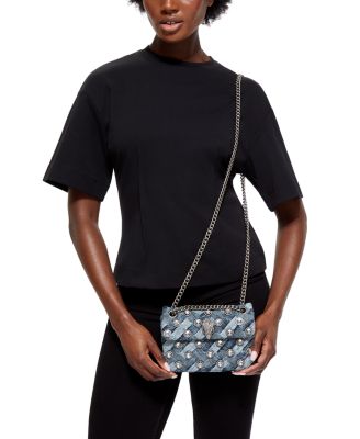 Crystals Mini Kensington Convertible Denim Crossbody