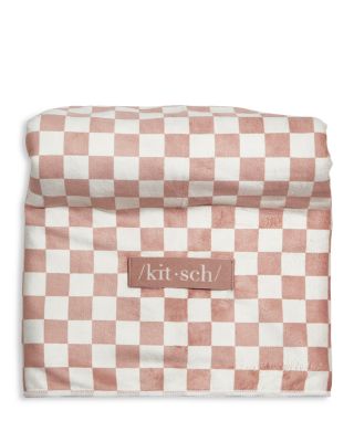 Kitsch - Extra Large Quick Dry Hair Towel Wrap - Terracotta Checker