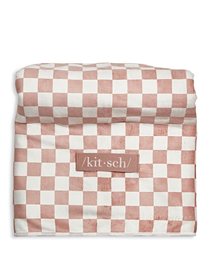 Extra Large Quick Dry Hair Towel Wrap - Terracotta Checker