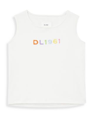 DL1961 - Girls' Marcie Cotton Logo Embroidered Tank - Little Kid