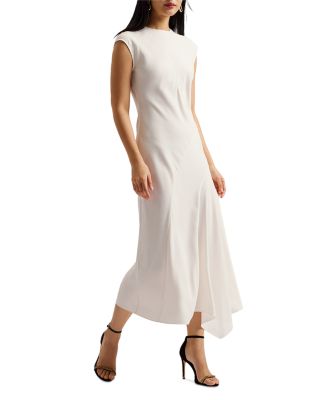 ted baker asymmetric dress Beige Side Slit Maternity Maxi Sweater Dress – PinkBlush main image 1
