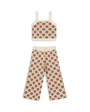 Shop Rylee + Cru Girls' Kelsi Knit Tank Top & Pants Set - Little Kid In Mosaic