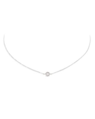 Miseno Jewelry 18K White Gold Diamond Cube Necklace, 16.5