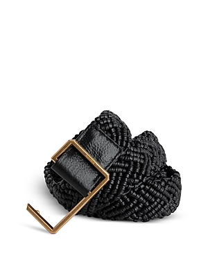 Shop Zadig & Voltaire Women's La Cecilia Braided Leather Belt In Noir