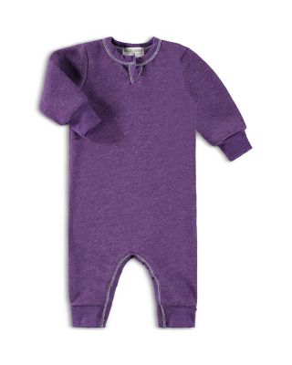 Paigelauren Unisex Henley Fleece Coverall - Baby
