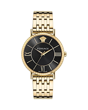 Shop Versace V-eternal Watch, 42mm In Black/gold