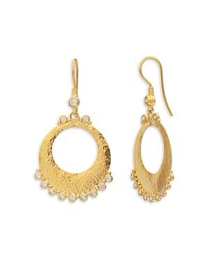 Gurhan 24K & 18K Yellow Gold Lush Diamond Open Drop Earrings