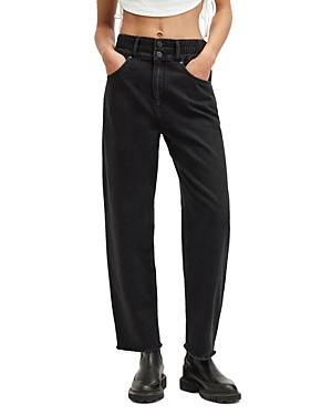 Allsaints Hailey Frayed Jeans in Washed Black