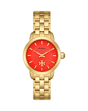 Tory Burch The Tory Bracelet Watch, 34mm In Orange/gold