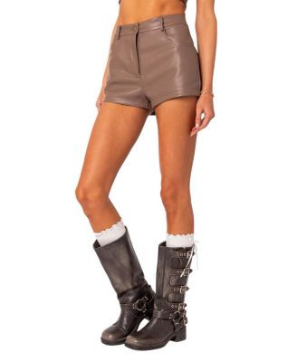 Martine High Rise Faux Leather Shorts