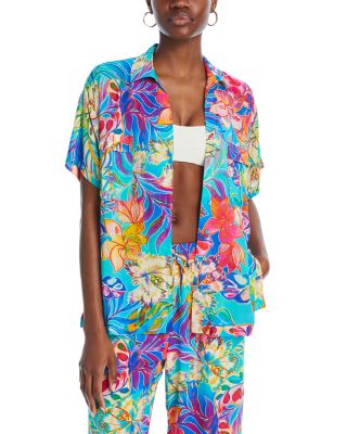 Johnny Was - Helena Camp Shirt Swim Cover-Up