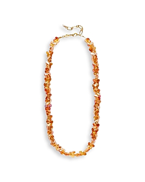 Shop Anni Lu Crystal Butterfly Beaded Necklace, 15.55-17.32 In Orange
