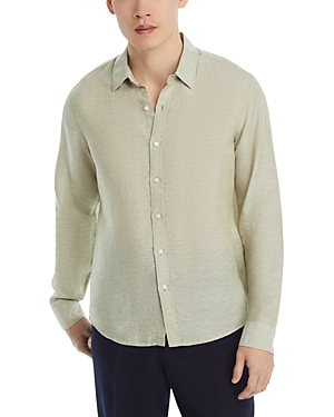 Shop Michael Kors Slim Fit Long Sleeve Button Front Shirt In Light Sage
