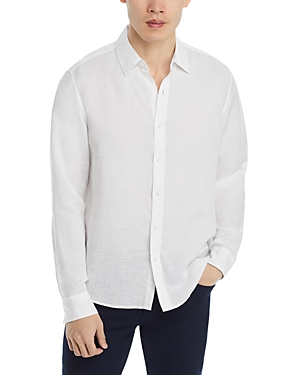 Shop Michael Kors Slim Fit Long Sleeve Button Front Shirt In White