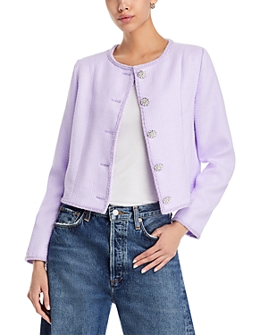 Aqua Boxy Tweed Jacket - 100% Exclusive In Lavender
