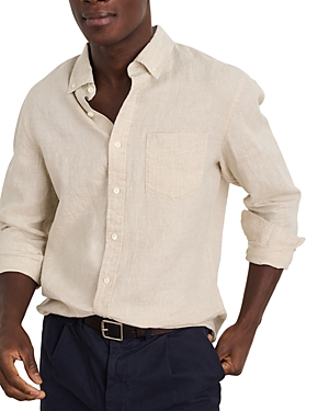 Alex Mill Long Sleeve Button Front Linen Shirt In Flax