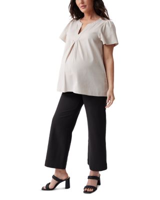 Maternity Short Sleeve Woven Top