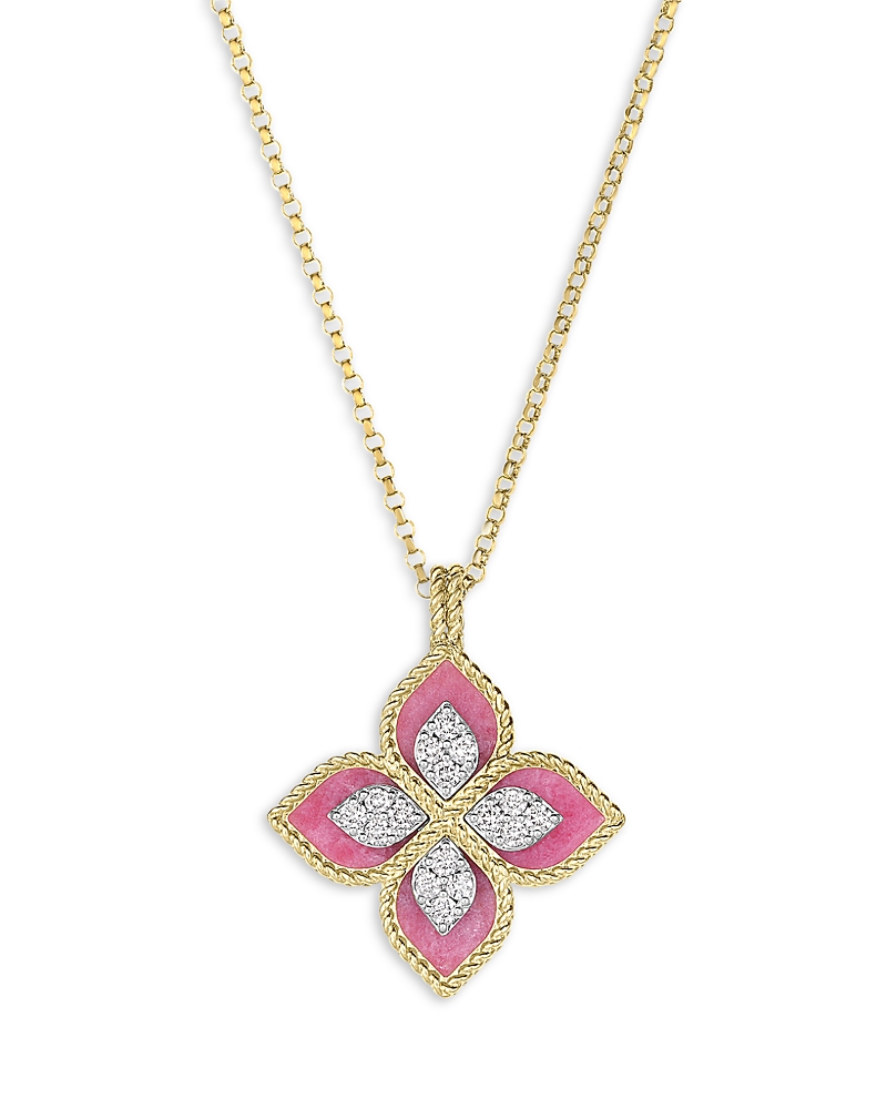 Roberto Coin 18K Yellow Gold Diamond & Turquoise Venetian Princess Pendant Necklace, 18