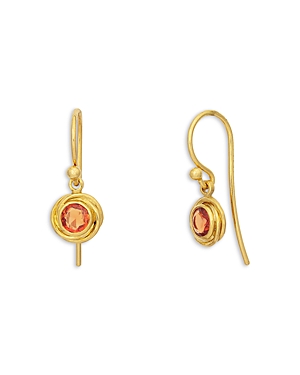 Shop Gurhan Muse Orange Sapphire Drop Earrings In 24k/18k Yellow Gold In Orange/gold