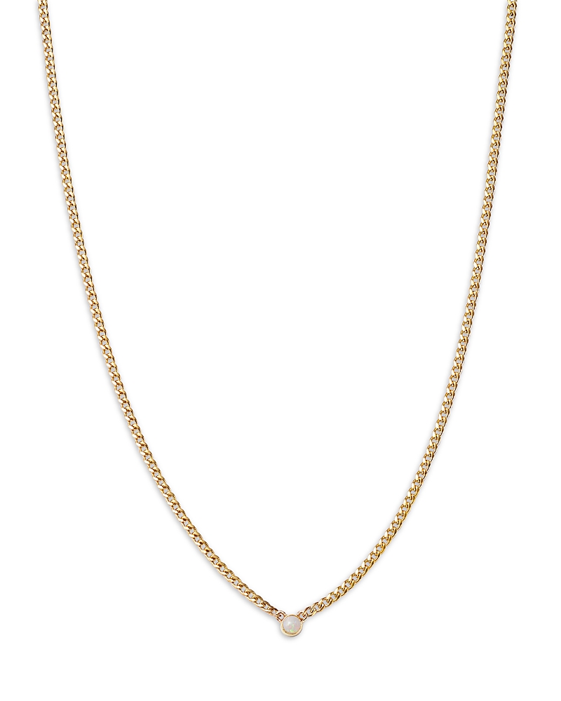 Zoë Chicco Opal Pendant Necklace In White/gold