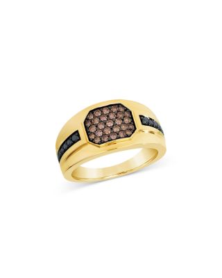 Bloomingdale's Fine Collection - Men's Brown & Black Diamond Ring in 14K Yellow Gold, 0.75 ct. t.w.