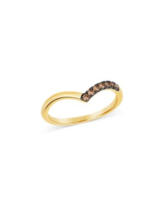 Bloomingdale's Fine Collection - Brown Diamond Chevron Ring in 14K Yellow Gold, 0.15 tcw