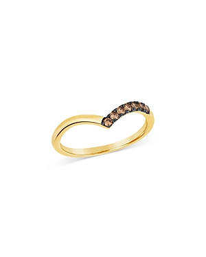 Shop Bloomingdale's Brown Diamond Chevron Ring In 14k Yellow Gold, 0.15 Ct. T.w. In Brown/gold